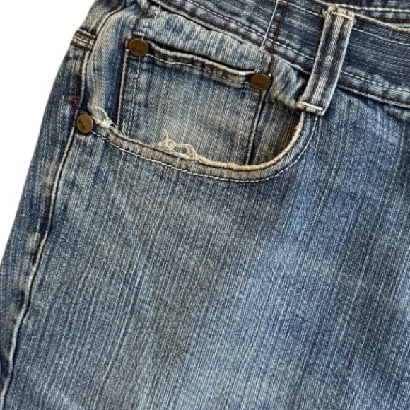 Makaveli Branded Blue Jeans Size 38 Y2K Distressed Wide Leg Denim Tupac 2Pac - Picture 3 of 8